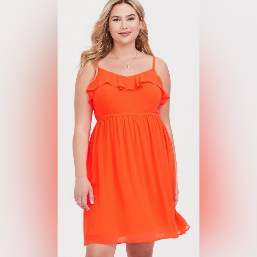 Torrid chiffon ruffle skater dress size 00